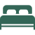Simple bed illustration with green color.